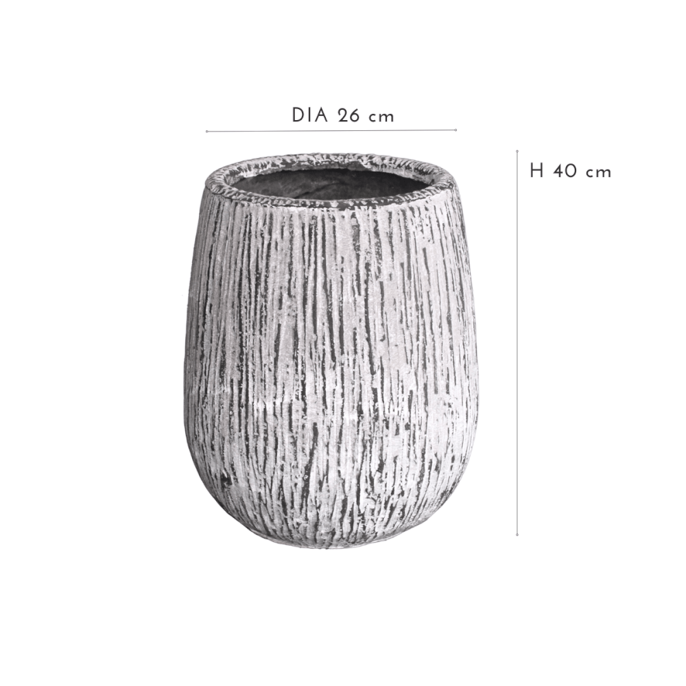 กระถางไฟเบอร์ซีเมนต์ ARTGARDEN & DECOR PFC-0053AZ DIA 26*26*40 CM. สีขาว