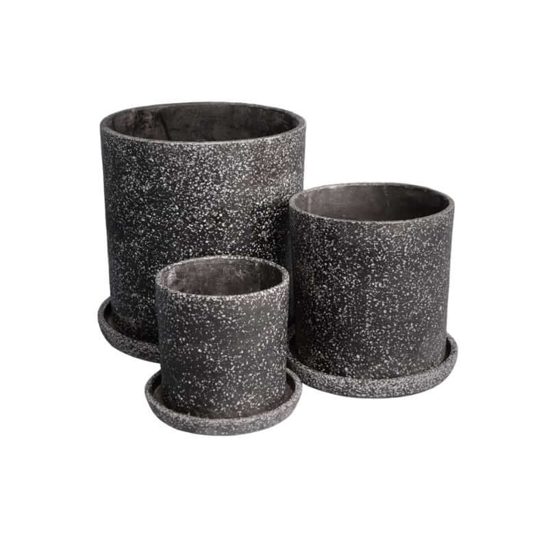 กระถางไฟเบอร์ซีเมนต์ ARTGARDEN & DECOR PFT-0002CTB DIA 12*12*12 CM. สีหินขัดดำ_1