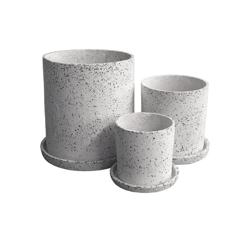 กระถางไฟเบอร์ซีเมนต์ ARTGARDEN & DECOR PFT-0002ATW DIA 23*23*23 CM. สีหินขัดขาว_1