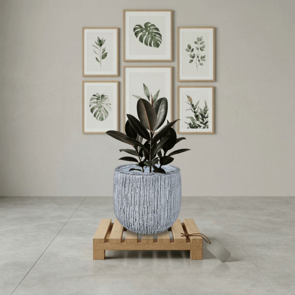กระถางไฟเบอร์ซีเมนต์ ARTGARDEN & DECOR PFC-0052BZ DIA 30*30*33 CM. สีขาว