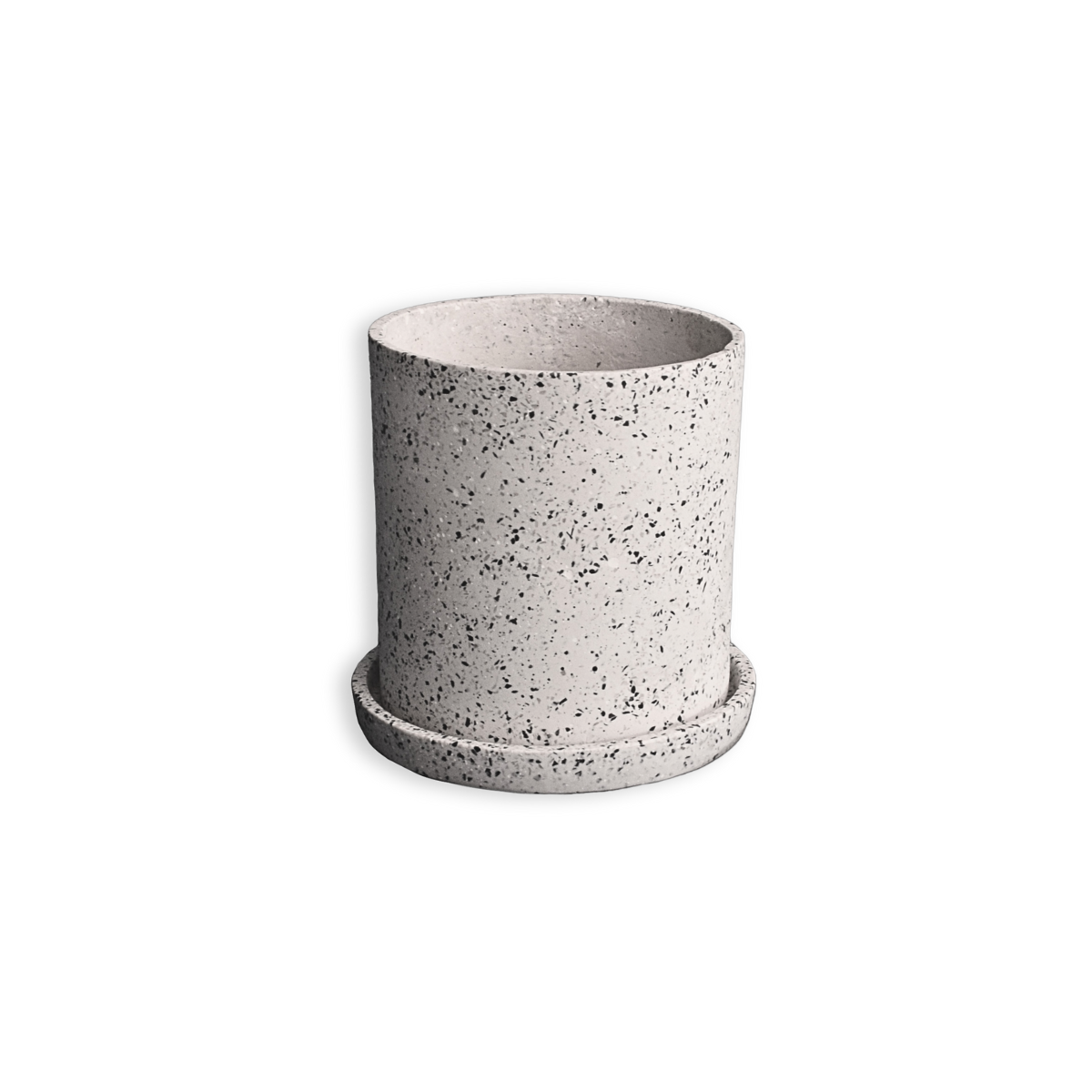 กระถางไฟเบอร์ซีเมนต์ ARTGARDEN & DECOR PFT-0002BTW DIA 16*16*16 CM. สีหินขัดขาว