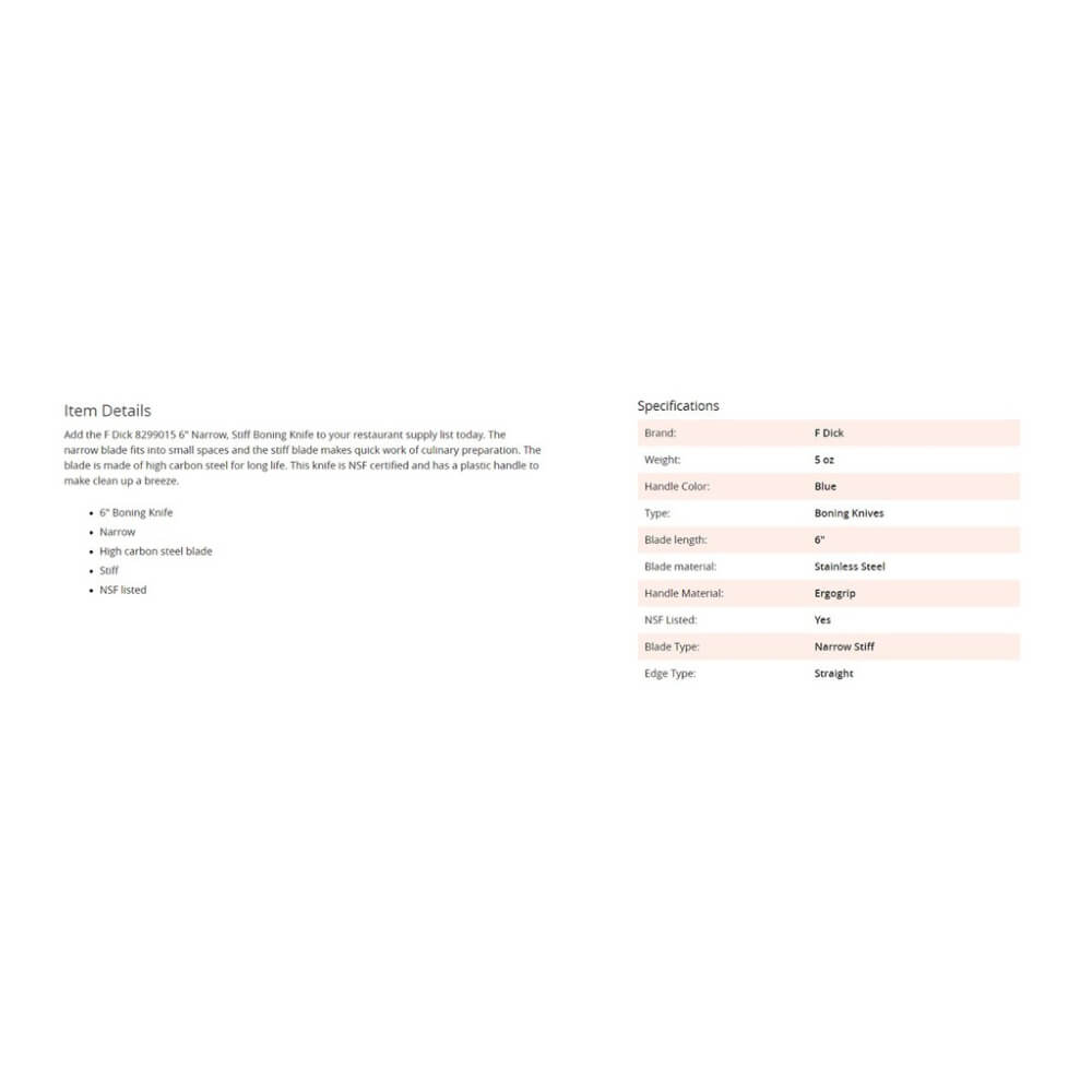 มีดเชฟ F.DICK (6 INCH) มีดเลาะกระดูก BONING KNIVES NO.8299015