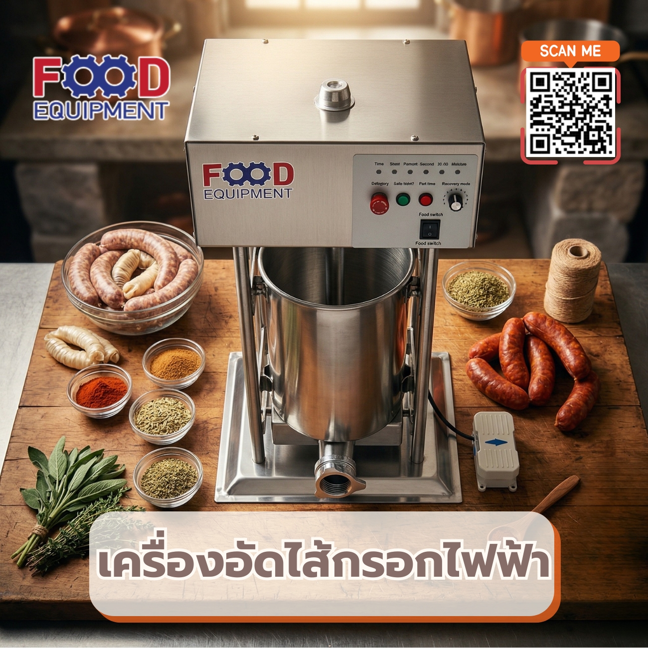 เครื่องอัดไส้กรอกไฟฟ้า FOOD EQUIPMENT รุ่น 10 ลิตร