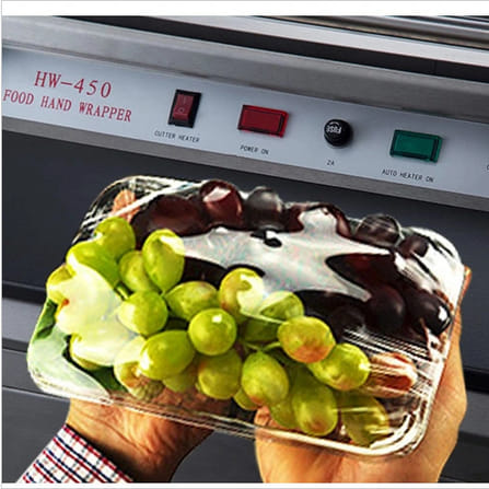 เครื่องห่อฟิล์มอาหาร FOOD EQUIPMEN รุ่น HW-450 สำหรับถาดอาหาร_6
