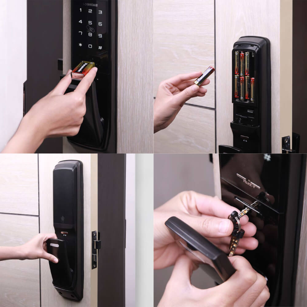 กลอนดิจิตอล LOCKHOME รุ่น FELICE สีน้ำตาล ประตูบานผลัก สำหรับบ้านและออฟฟิศ