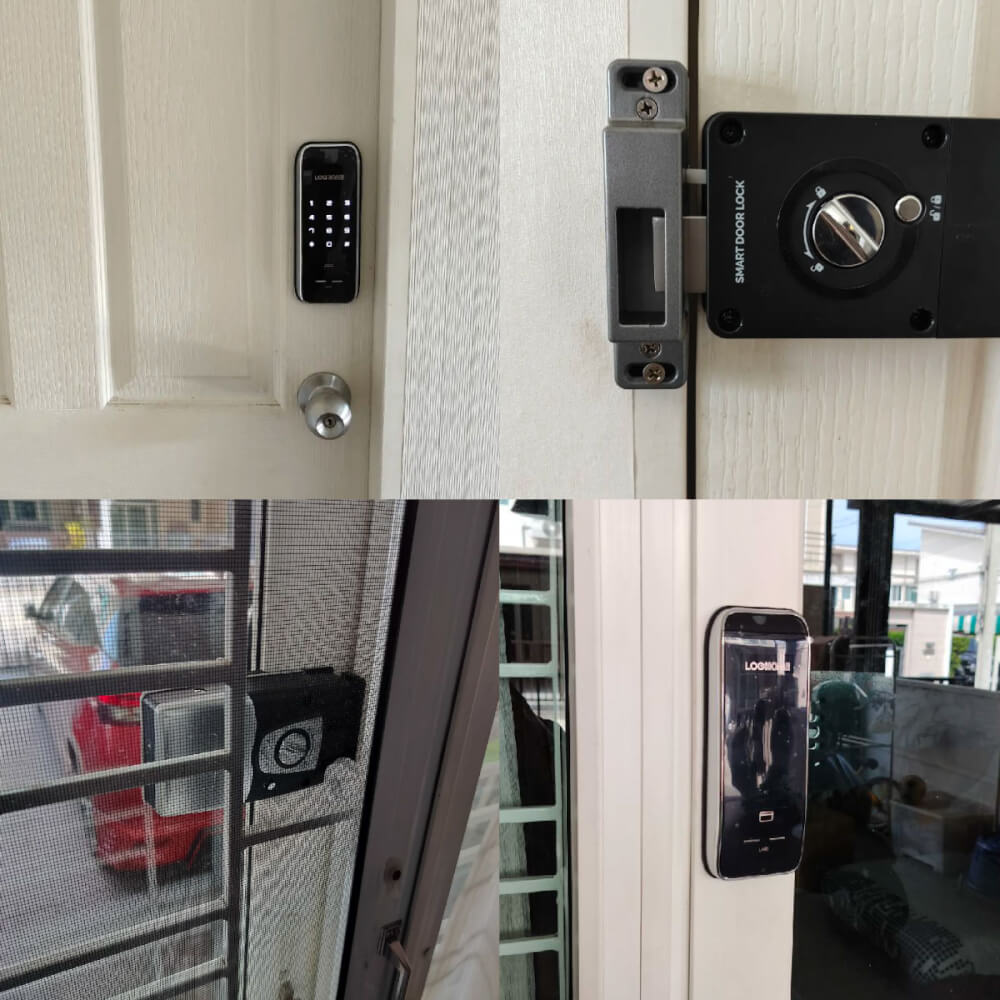 กลอนดิจิตอล LOCKHOME รุ่น INSPIREN25 กดรหัสและคีย์การ์ด สีดำ ประตูบานเลื่อน สำหรับบ้านและออฟฟิศ_4