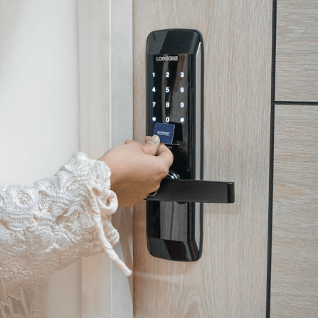 กลอนดิจิตอล LOCKHOME รุ่น MORTISE FG SERIES สีดำ ระบบสแกนนิ้ว ประตูบานผลัก สำหรับบ้านและออฟฟิศ_2