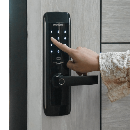 กลอนดิจิตอล LOCKHOME รุ่น MORTISE FG SERIES สีดำ ระบบสแกนนิ้ว ประตูบานผลัก สำหรับบ้านและออฟฟิศ_5