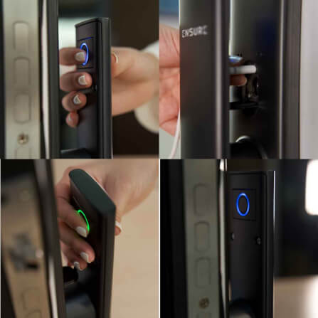 กลอนดิจิตอล ENSURE รุ่น EN110 ALL IN ONE SMART LOCK สีดำ ประตูบานผลัก_6