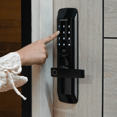 กลอนดิจิตอล LOCKHOME รุ่น MORTISE FG SERIES สีดำ ระบบสแกนนิ้ว ประตูบานผลัก สำหรับบ้านและออฟฟิศ_8