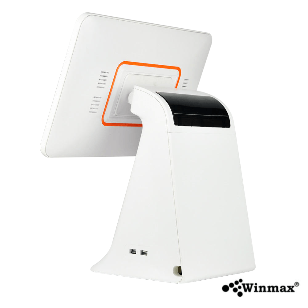 คอมพิวเตอร์ขายหน้าร้าน POS 15.6 นิ้ว พร้อมจอแสดงราคา และเครื่องปริ้นใบเสร็จ 80 มม. สีขาว WINMAX รุ่น PN15W