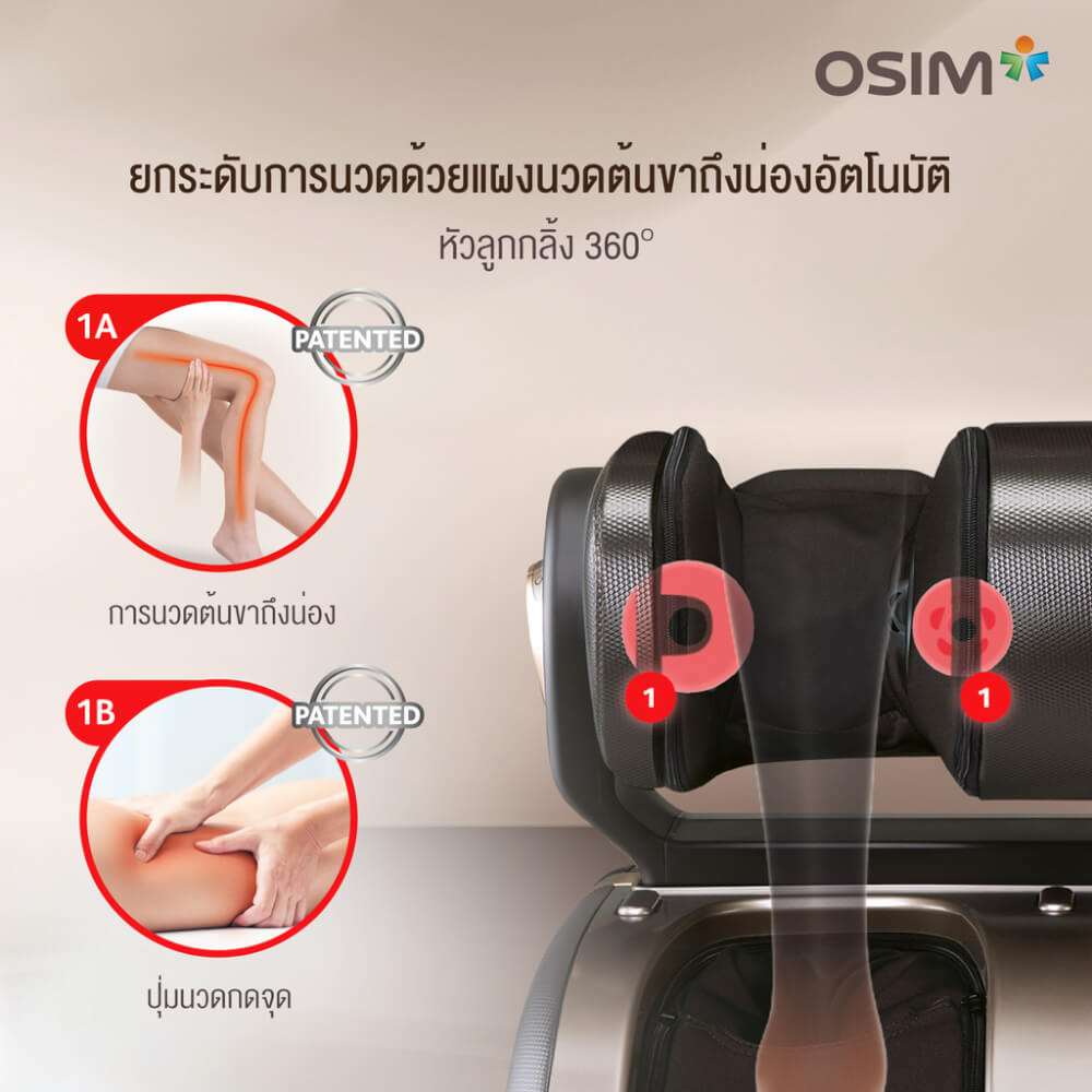 เครื่องนวดน่อง ต้นขา ฝ่าเท้า OSIM รุ่น USQUEEZ3 ดำ