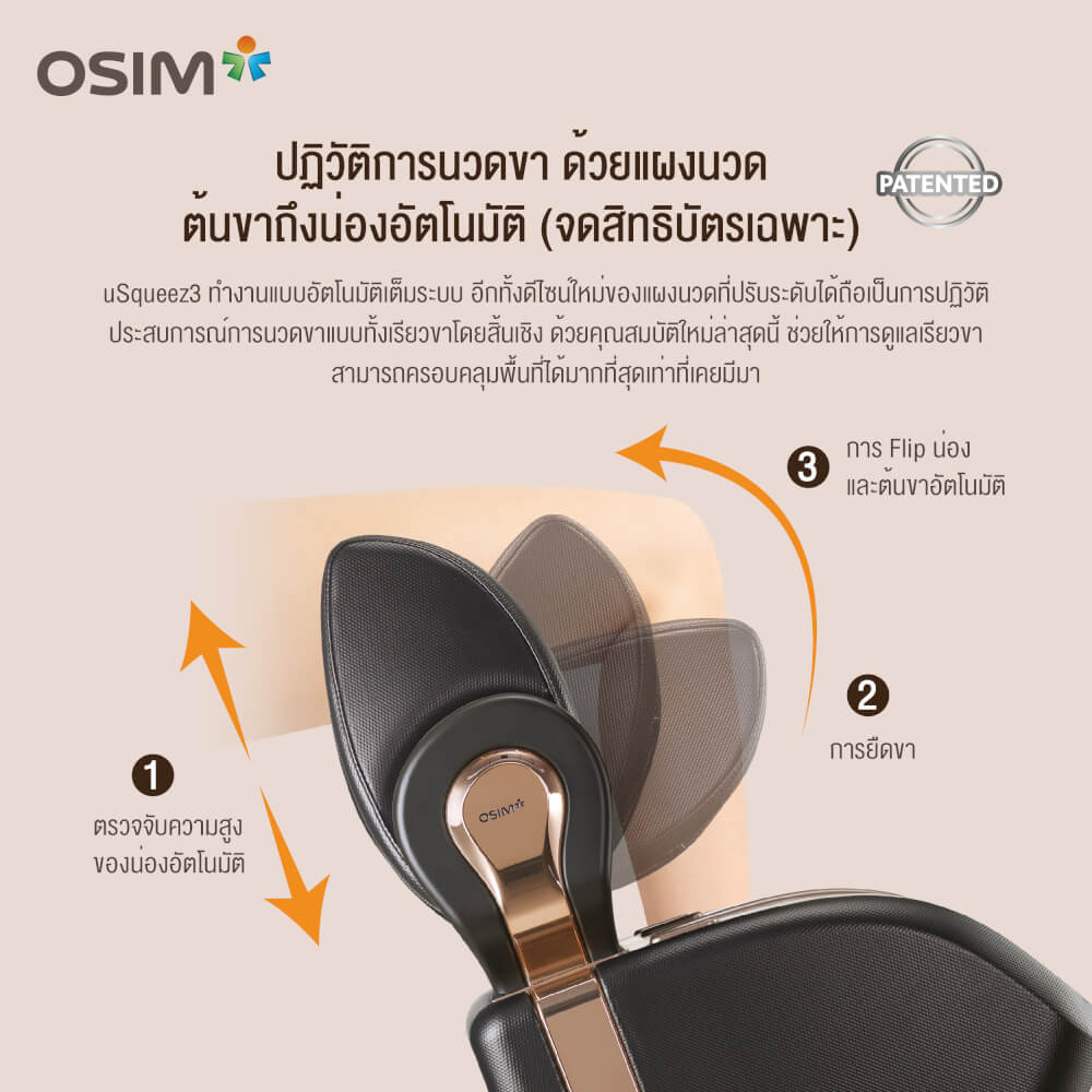 เครื่องนวดน่อง ต้นขา ฝ่าเท้า OSIM รุ่น USQUEEZ3 ดำ
