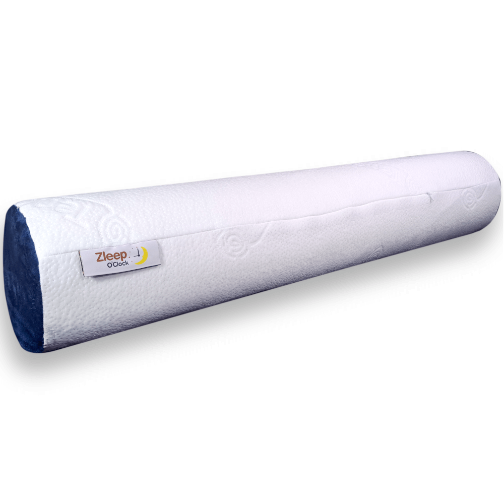 หมอนข้าง ยางพารา ZLEEPO'CLOCK ADULT BOLSTER ขนาด 20X100X20 ซม. สีขาว/น้ำเงิน_0