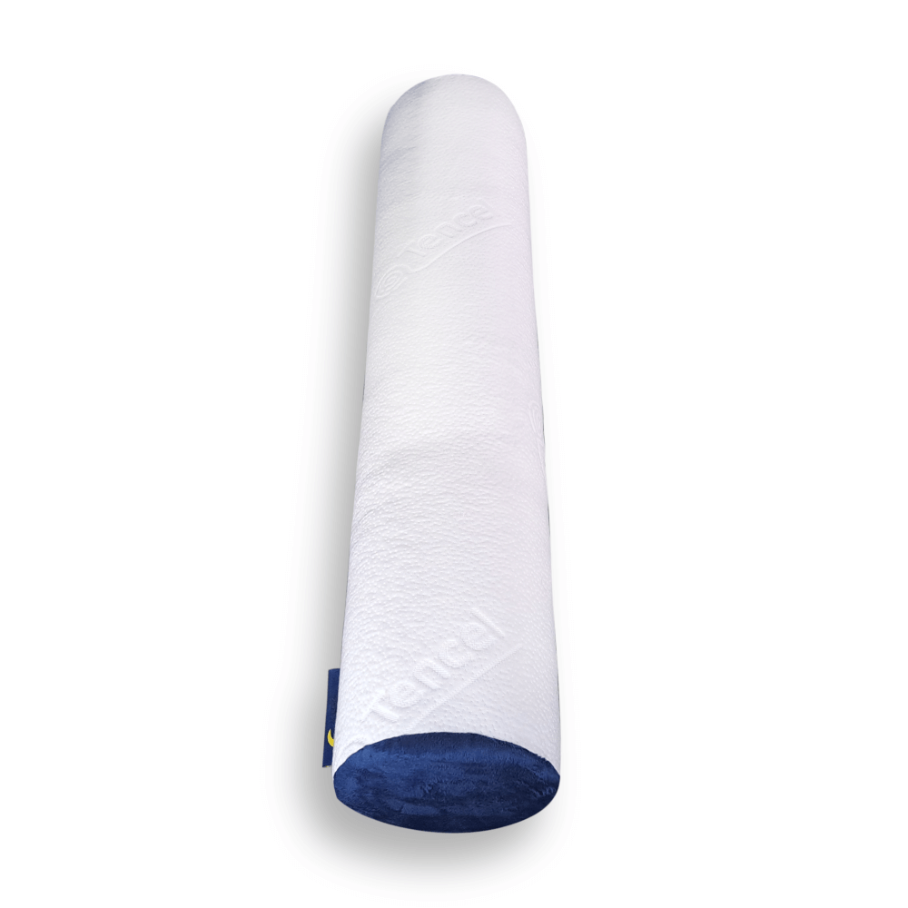 หมอนข้าง ยางพารา ZLEEPO'CLOCK ADULT BOLSTER ขนาด 20X100X20 ซม. สีขาว/น้ำเงิน_1