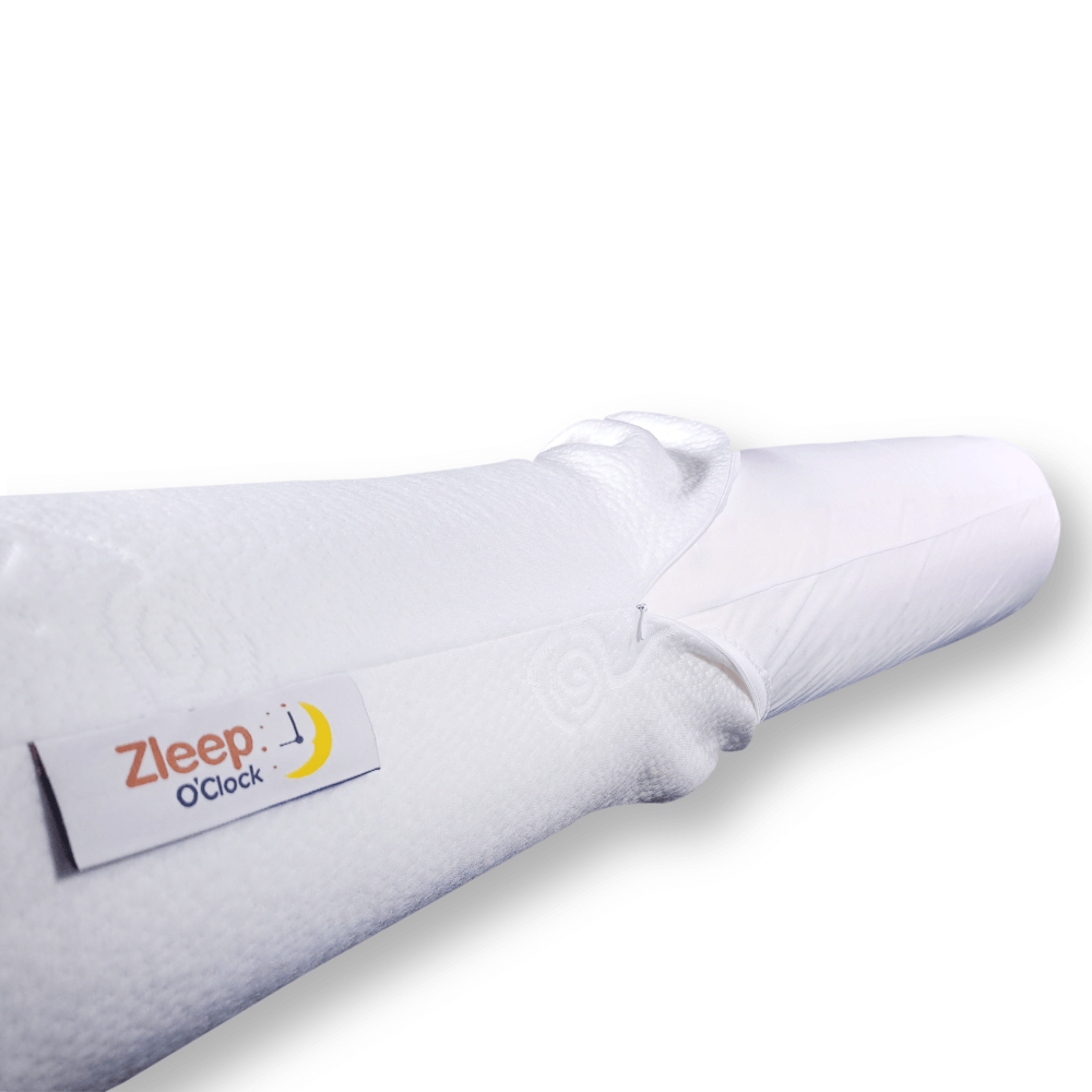 หมอนข้าง ยางพารา ZLEEPO'CLOCK ADULT BOLSTER ขนาด 20X100X20 ซม. สีขาว/น้ำเงิน_3