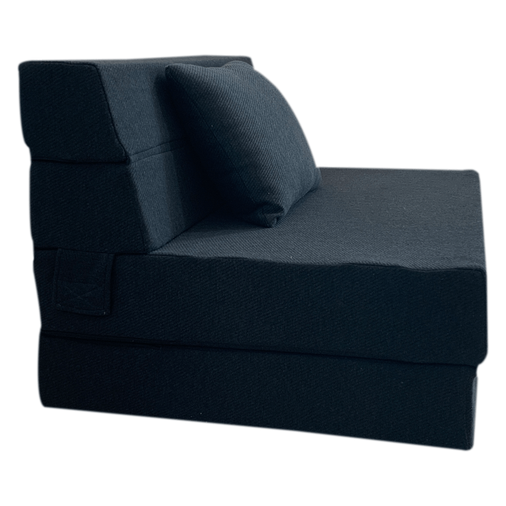 โซฟาเบดโฟมหนาแน่นพิเศษ ZLEEP O&rsquo;CLOCK รุ่น SOFA IN BOX หนา 6 นิ้ว ขนาด 99 &times; 203 &times; 15 ซม. สีดำ