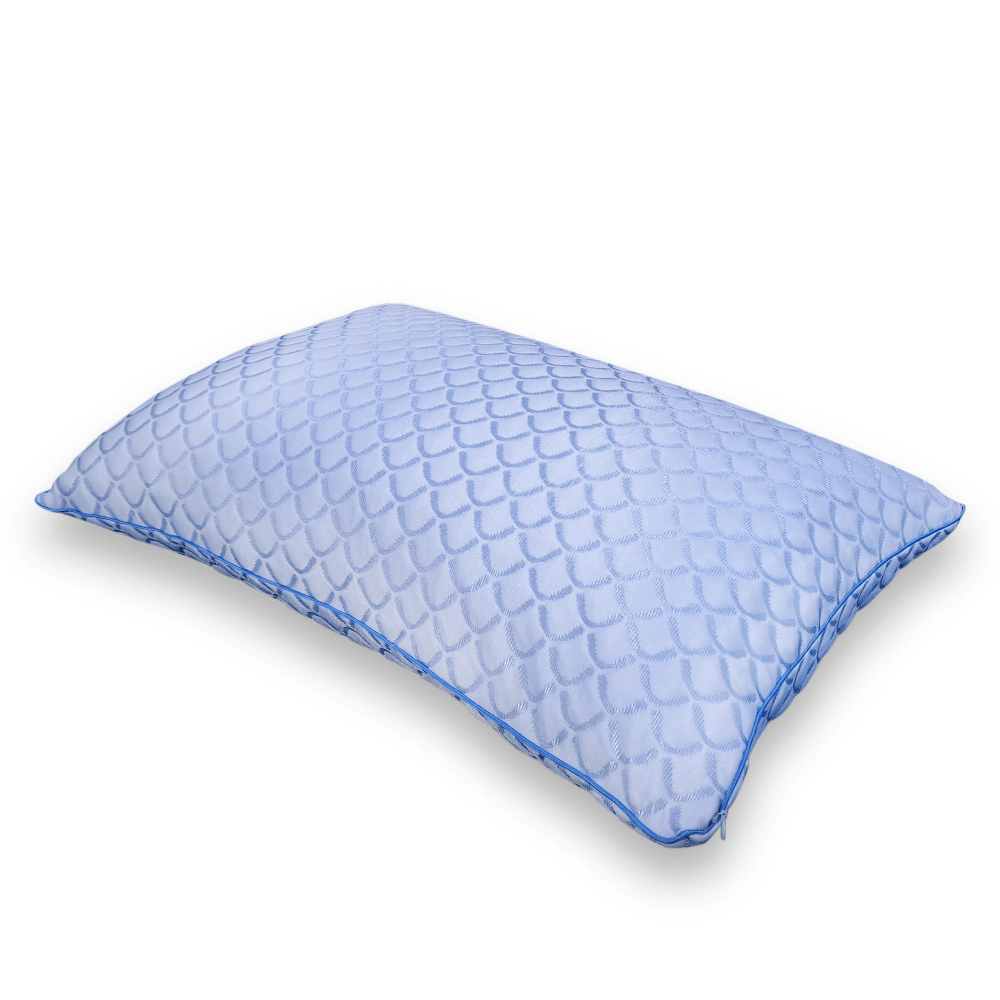 หมอนสุขภาพ เมมโมรี่โฟม ZLEEPO'CLOCK SHREDDED COOL GEL ขนาด 68X48X14 ซม. สีขาว/ฟ้า_4