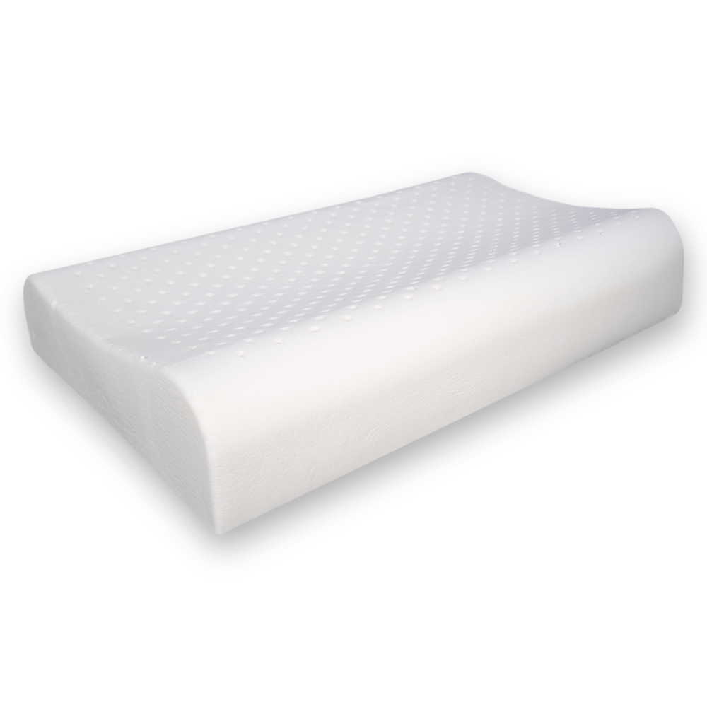 หมอนสุขภาพ ยางพารา ZLEEPO'CLOCK ทรงคอนทัวร์ ขนาด60X40X13ซม สีขาว/น้ำเงิน_5