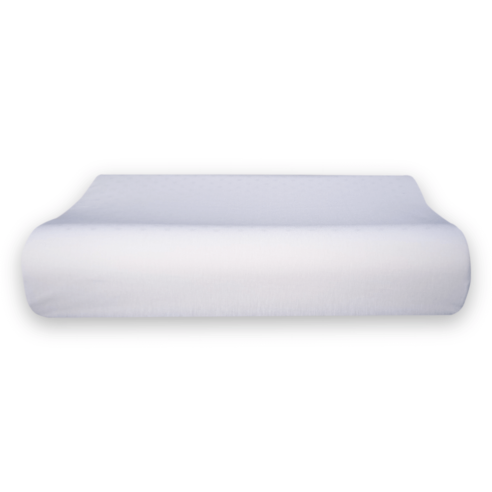 หมอนสุขภาพ ยางพารา ZLEEPO'CLOCK ทรงคอนทัวร์ ขนาด60X40X13ซม สีขาว/น้ำเงิน_6