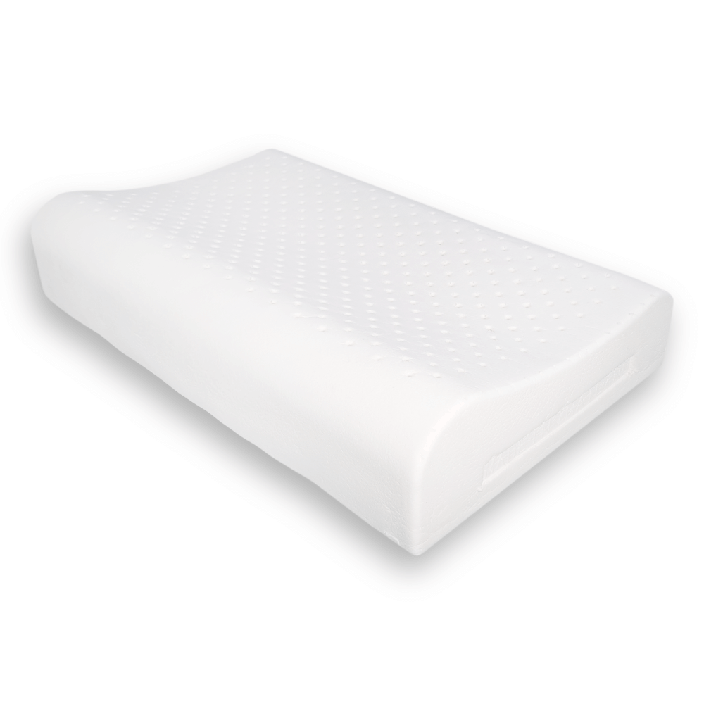 หมอนสุขภาพ ยางพารา ZLEEPO'CLOCK ทรงคอนทัวร์ ขนาด60X40X13ซม สีขาว/น้ำเงิน_7