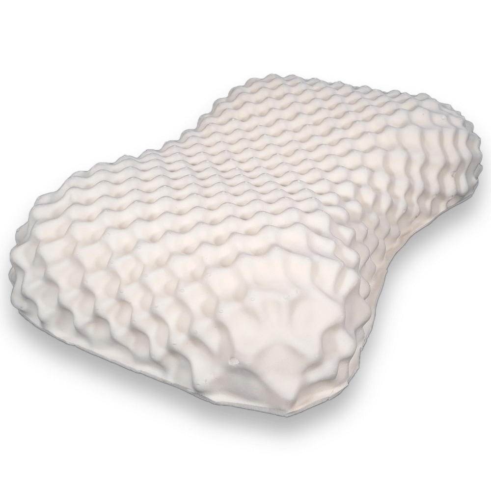 หมอนสุขภาพ ยางพารา ZLEEPO'CLOCK ทรงทุเรียน ขนาด58X38X11ซม สีขาว/น้ำเงิน_7