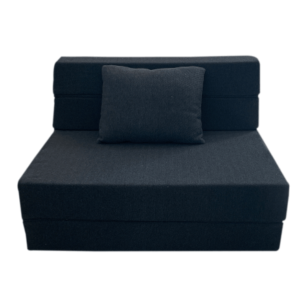 โซฟาเบดโฟมหนาแน่นพิเศษ ZLEEP O’CLOCK รุ่น SOFA IN BOX หนา 6 นิ้ว ขนาด 99 × 203 × 15 ซม. สีดำ_0