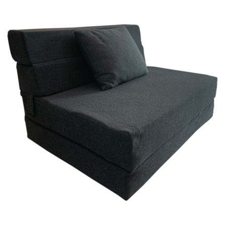โซฟาเบดโฟมหนาแน่นพิเศษ ZLEEP O’CLOCK รุ่น SOFA IN BOX หนา 6 นิ้ว ขนาด 99 × 203 × 15 ซม. สีดำ_2