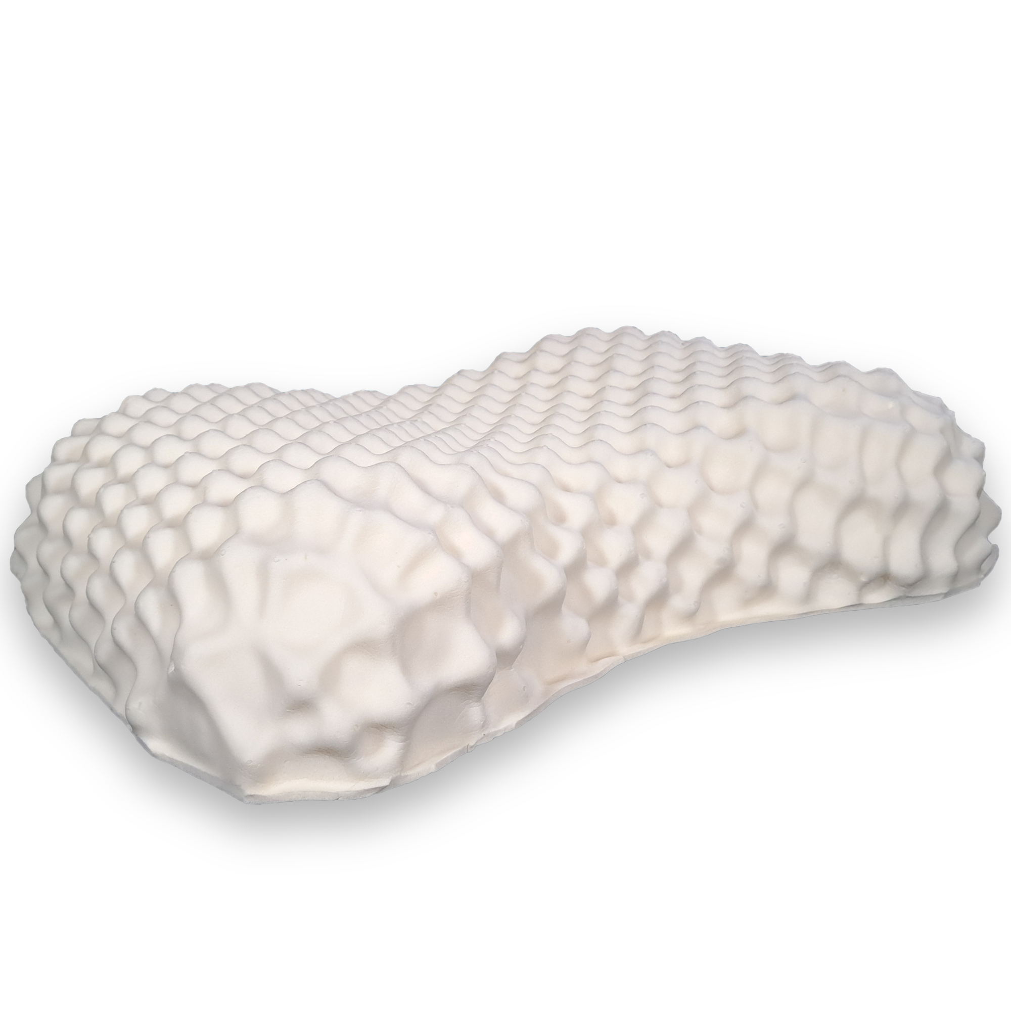 หมอนสุขภาพ ยางพารา ZLEEPO'CLOCK ทรงทุเรียน ขนาด58X38X11ซม สีขาว/น้ำเงิน_6