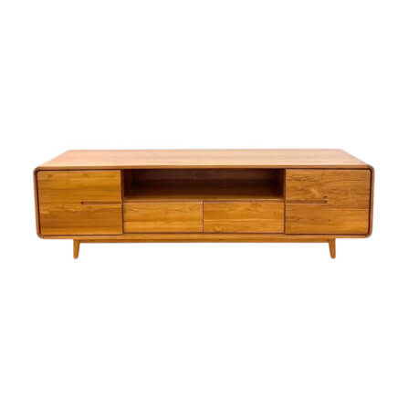 ตู้วางทีวี NAPATCHA FURNITURE ไม้สักแท้ พร้อมลิ้นชัก ขนาด 180X50X60 ซม. สีไม้สักธรรมชาติ_0