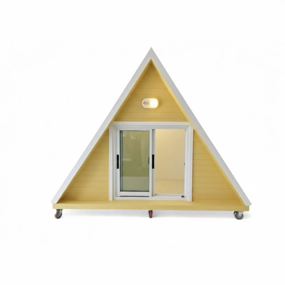 บ้านสัตว์เลี้ยง BIGBOXDESIGN รุ่น GABLE STYLE-BOXG01 ทรงหน้าจั่ว ขนาด 200X120X190 ซม. สีขาว/เหลือง_1