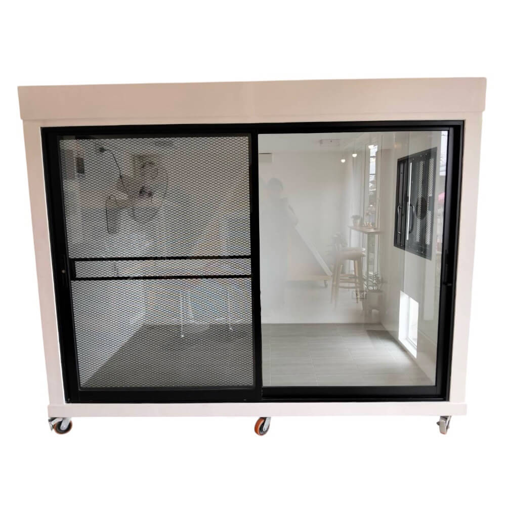 บ้านสัตว์เลี้ยง BIGBOXDESIGN รุ่น บ้านกล่องแบบกระจก-BOXM01 ขนาด 240X150X180 ซม. สีขาว พร้อมระบบสมาร์ทปลั๊ก_1