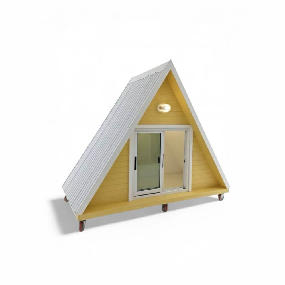 บ้านสัตว์เลี้ยง BIGBOXDESIGN รุ่น GABLE STYLE-BOXG01 ทรงหน้าจั่ว ขนาด 200X120X190 ซม. สีขาว/เหลือง_2