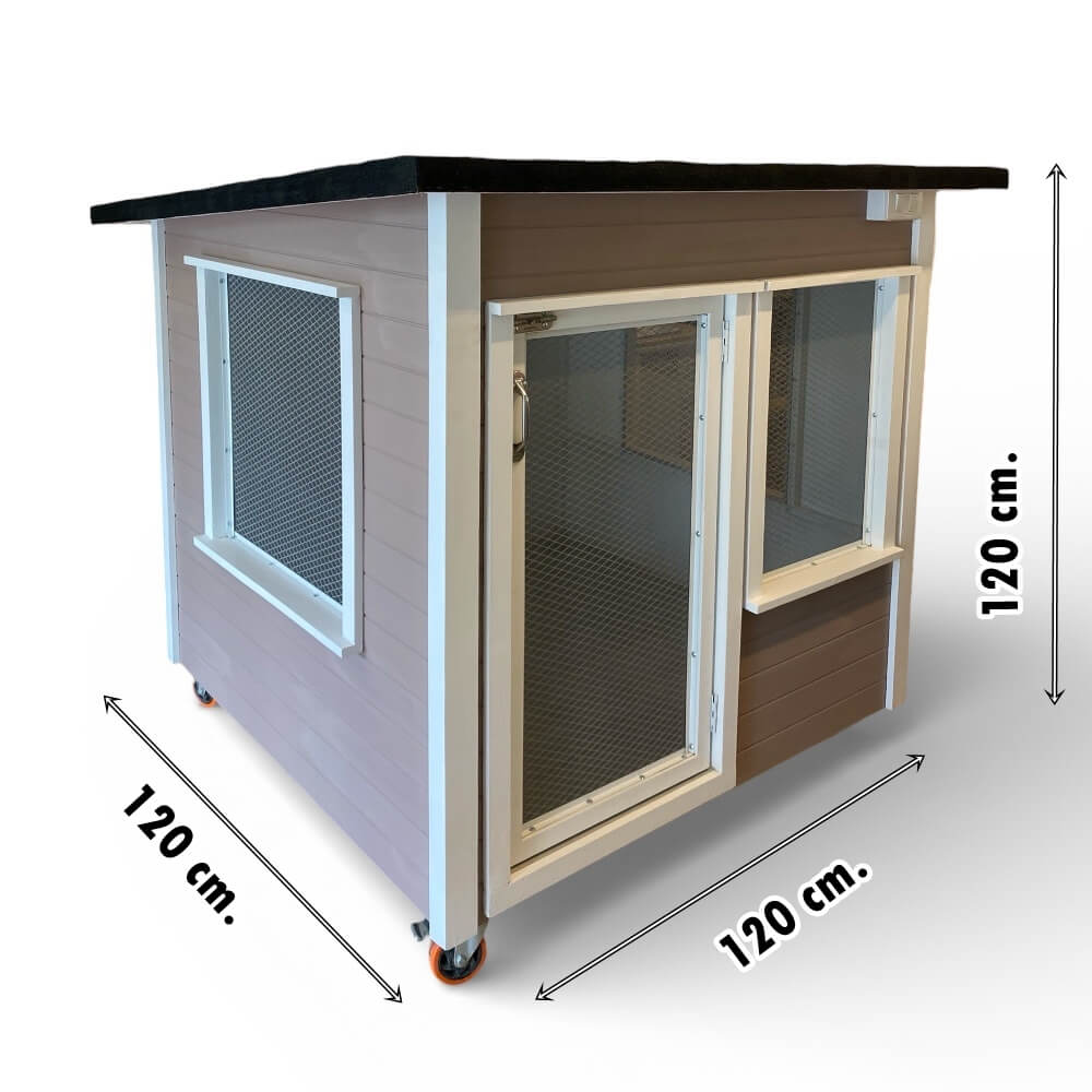 บ้านสัตว์เลี้ยง BIGBOXDESIGN รุ่น STEEL STYLE-ST02 ขนาด 120 ซม. สีเบิร์ดเนส พร้อมตะแกรงเหล็กและมุ้งลวด_2