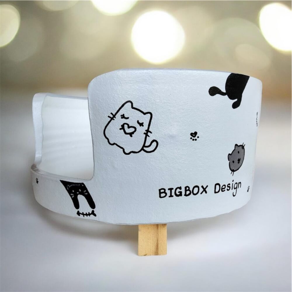 ที่นอนสัตว์เลี้ยง BIGBOXDESIGN รุ่น โซฟาดินเซรามิค ขนาด 17 นิ้ว สีเทา-ลายแมว