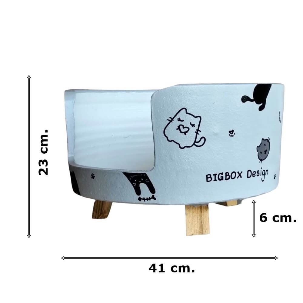 ที่นอนสัตว์เลี้ยง BIGBOXDESIGN รุ่น โซฟาดินเซรามิค ขนาด 17 นิ้ว สีเทา-ลายแมว