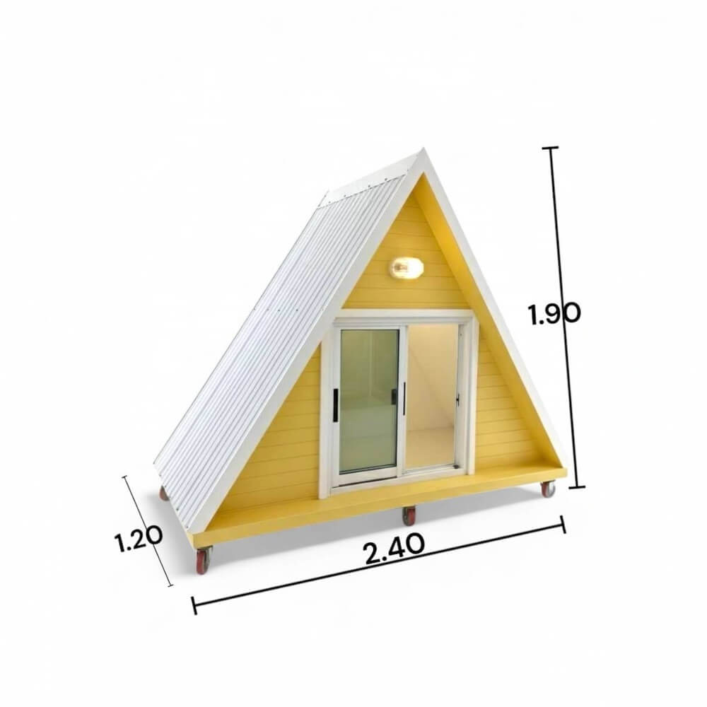บ้านสัตว์เลี้ยง BIGBOXDESIGN รุ่น GABLE STYLE-BOXG01 ทรงหน้าจั่ว ขนาด 200X120X190 ซม. สีขาว/เหลือง_12
