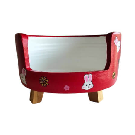 ที่นอนสัตว์เลี้ยง BIGBOXDESIGN รุ่น โซฟาดินเซรามิค ขนาด 14 นิ้ว สีแดง-ลายกระต่าย_0