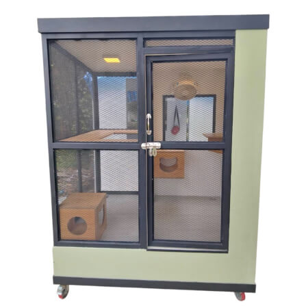 บ้านสัตว์เลี้ยง BIGBOXDESIGN รุ่น บ้านแบ่งโซน-BOXSTEEL04 ขนาด 150X120X200CM. สีเขียว-TERRA VALE พร้อมตะแกรงเหล็กฉีก+มุ้งลวด_1