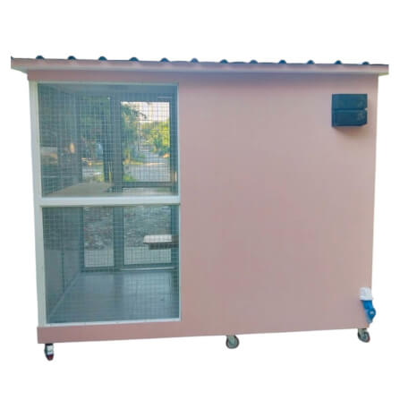 บ้านสัตว์เลี้ยง BIGBOXDESIGN รุ่น บ้านกระจก2โซน-BOXM02 ขนาด240X140X200 CM. สีชมพู-DEWAY ROSE_2