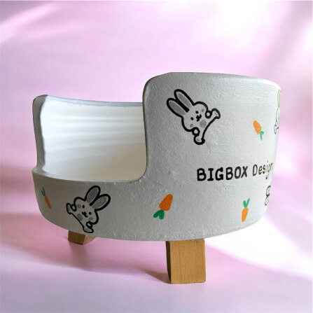 ที่นอนสัตว์เลี้ยง BIGBOXDESIGN รุ่น โซฟาดินเซรามิค ขนาด 14 นิ้ว สีเทา-ลายกระต่าย_2