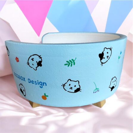 ที่นอนสัตว์เลี้ยง BIGBOXDESIGN รุ่น โซฟาดินเซรามิค ขนาด 17 นิ้ว สีฟ้า-ลายแมว_3