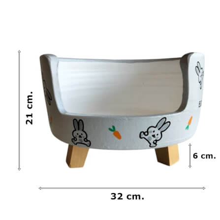 ที่นอนสัตว์เลี้ยง BIGBOXDESIGN รุ่น โซฟาดินเซรามิค ขนาด 14 นิ้ว สีเทา-ลายกระต่าย_5
