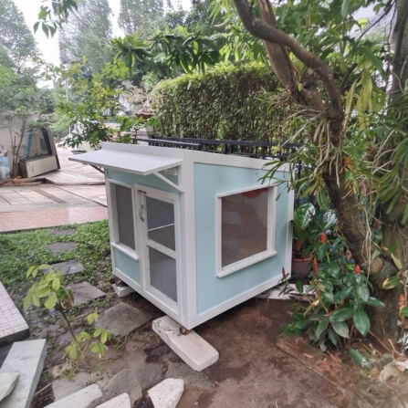 บ้านสัตว์เลี้ยง BIGBOXDESIGN รุ่น บ้านกระต่าย-ST02 ขนาด 120X120X120 ซม. สีฟ้า-BONNIE BELLE พร้อมบันไดปีนป่ายของกระต่าย_6