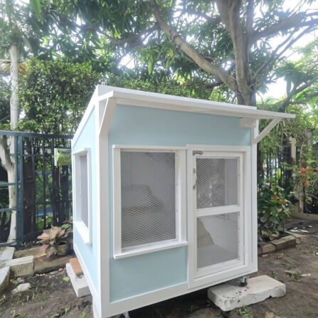 บ้านสัตว์เลี้ยง BIGBOXDESIGN รุ่น บ้านกระต่าย-ST02 ขนาด 120X120X120 ซม. สีฟ้า-BONNIE BELLE พร้อมบันไดปีนป่ายของกระต่าย_7