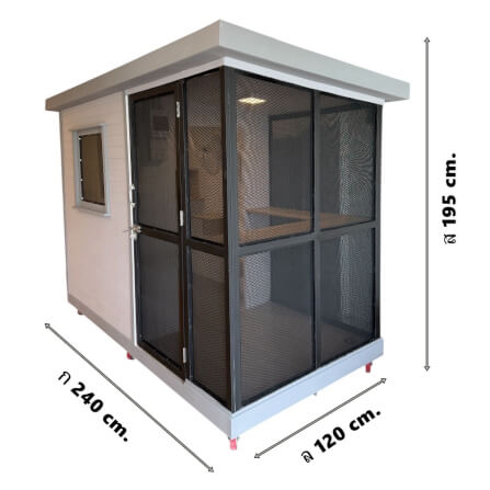 บ้านสัตว์เลี้ยง BIGBOXDESIGN รุ่น บ้านแบบแบ่งโซน ตะแกรงเหล็กฉีก+มุ้งลวด-MSTEEL01 ขนาด 240 X 120 X 195 CM. สีเทา_12