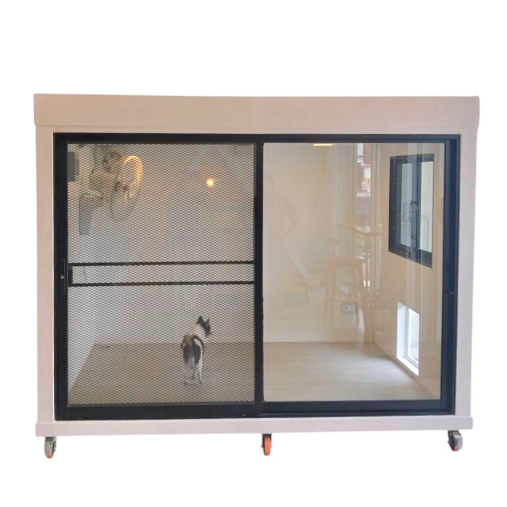 บ้านสัตว์เลี้ยง BIGBOXDESIGN รุ่น บ้านกล่องแบบกระจก-BOXM01 ขนาด 240X150X180 ซม. สีขาว พร้อมระบบสมาร์ทปลั๊ก_0