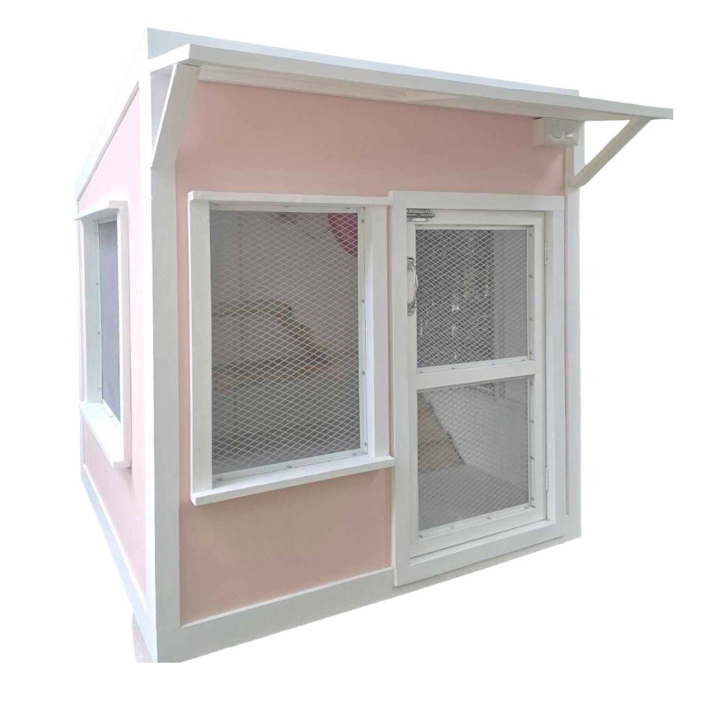 บ้านสัตว์เลี้ยง BIGBOXDESIGN รุ่น บ้านกระต่าย-ST02 ขนาด 120X120X120 ซม. สีชมพู-GYPSY JEWELS พร้อมบันไดปีนป่ายของกระต่าย_1