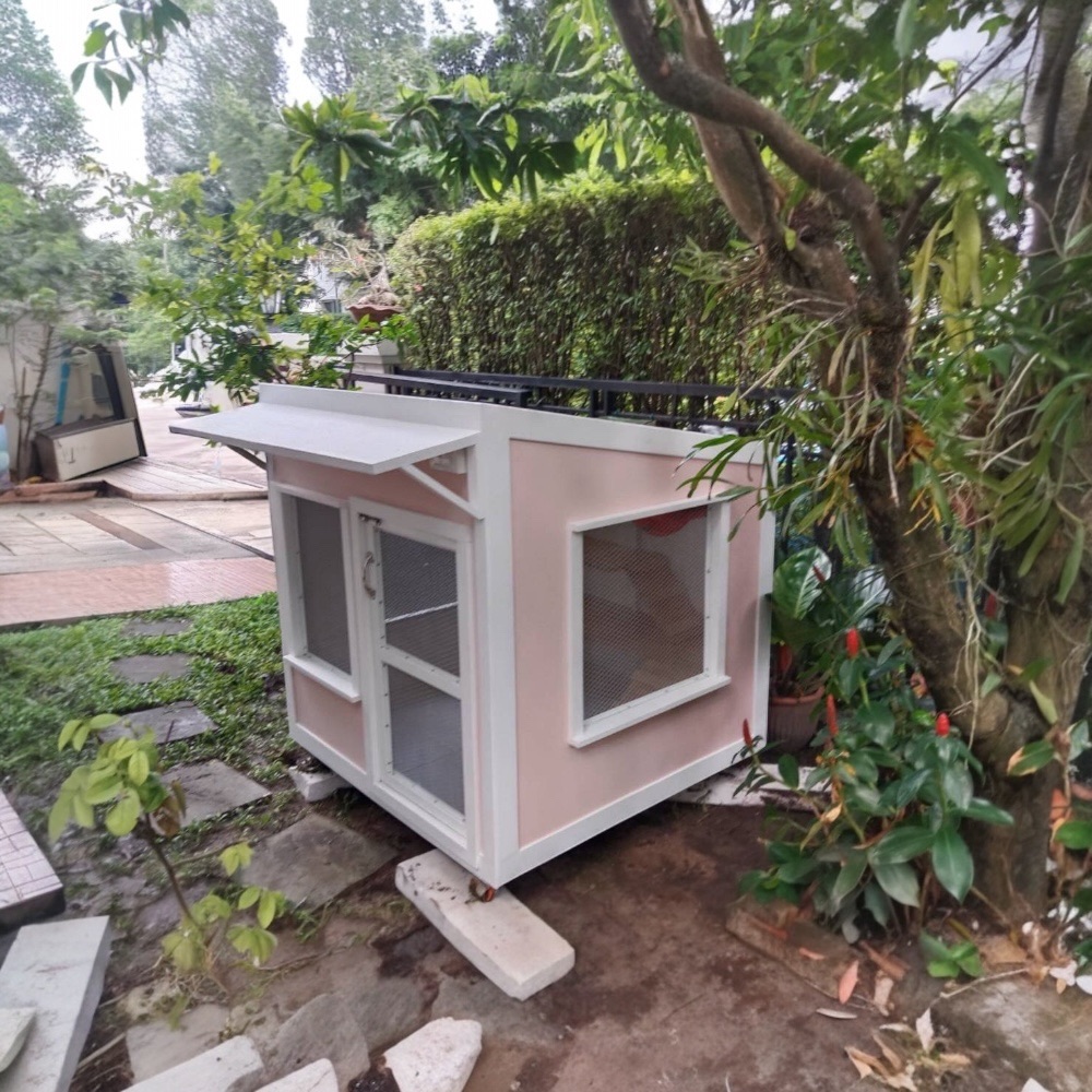 บ้านสัตว์เลี้ยง BIGBOXDESIGN รุ่น บ้านกระต่าย-ST02 ขนาด 120X120X120 ซม. สีชมพู-GYPSY JEWELS พร้อมบันไดปีนป่ายของกระต่าย_4