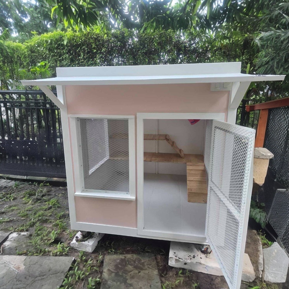 บ้านสัตว์เลี้ยง BIGBOXDESIGN รุ่น บ้านกระต่าย-ST02 ขนาด 120X120X120 ซม. สีชมพู-GYPSY JEWELS พร้อมบันไดปีนป่ายของกระต่าย_5